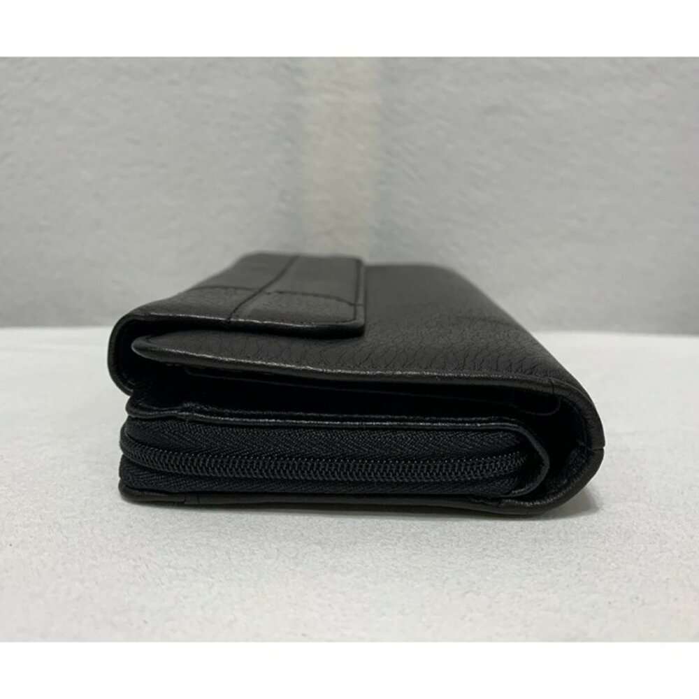 NEW Buxton Wallet Leather Black Ensemble Clutch Multiple Pockets Zip Closure - Picture 5 of 12